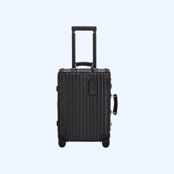 기내용 캐리어 가죽 디테일 블랙 알루미늄 캐리어 케이스