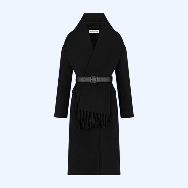 벨트 코트 & 탈착식 스카프