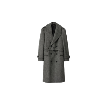롱 헤링본 울 트렌치코트