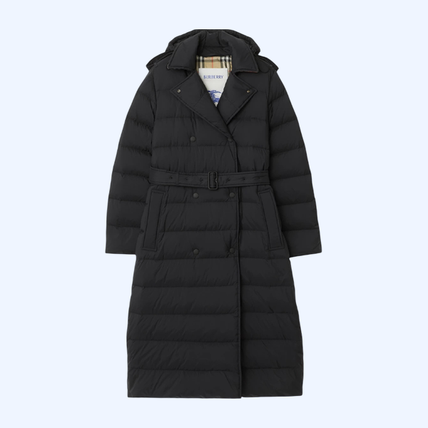 롱 나일론 후드 퍼퍼 코트