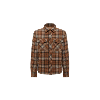 체크 울 셔츠 재킷