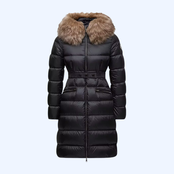 Boedic 후드 시어링 트리밍 롱 다운 재킷