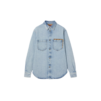GG 인서트 워시드 데님 셔츠