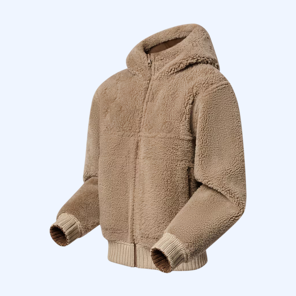 리버서블 후디드 시어링 블루종