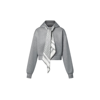 크롭드 모노그램 스카프 후디
