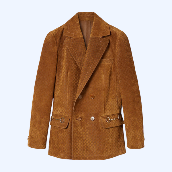 GG 스웨이드 더블브레스트 재킷