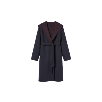 리버서블 울 실크 후드 코트