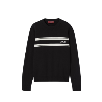 인타르시아 디테일의 실크 코튼 스웨터