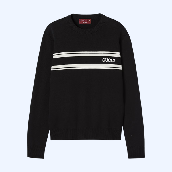 인타르시아 디테일의 실크 코튼 스웨터