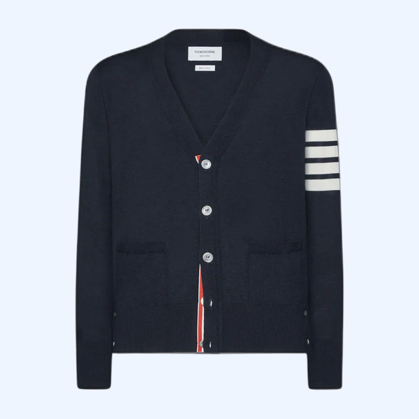 파인 메리노 울 4-바 클래식 카디건