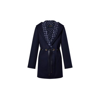 후디드 드로스트링 랩 코트