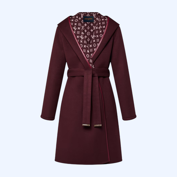 시그니처 롱 후디드 랩 코트