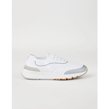 테크노 코튼 니트 러너 화이트