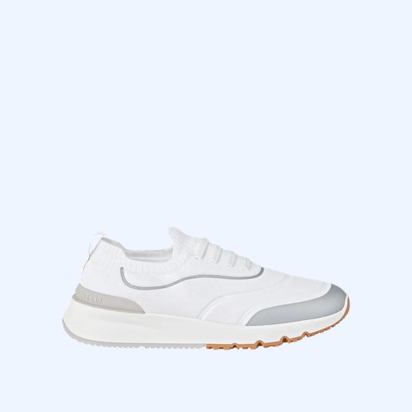 테크노 코튼 니트 러너 화이트