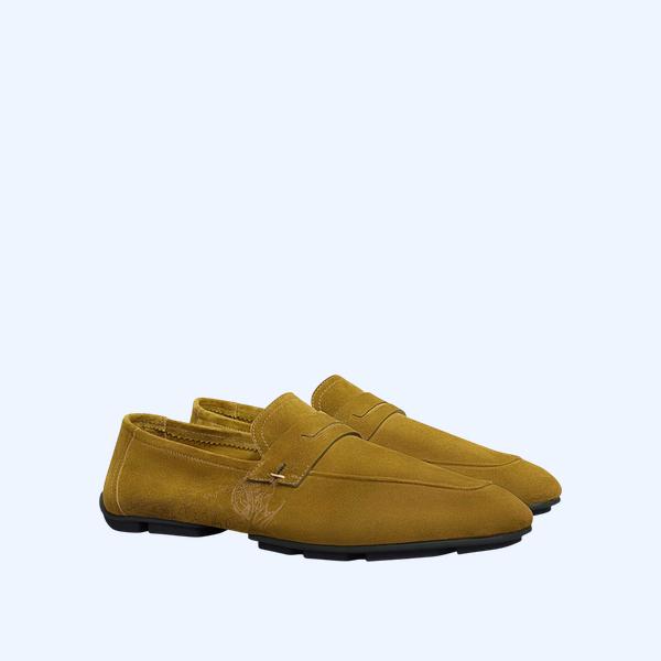 로렌조 드라이브 스크리토 캐모시오 레더 로퍼 베이지 카키