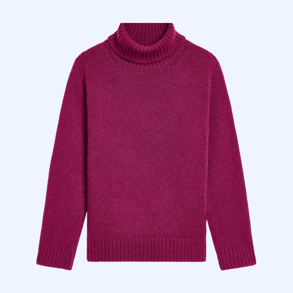 레더 브레이딩 터틀넥 니트