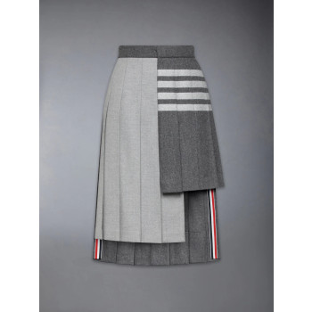 울 플란넬 4-바플리츠 스커트