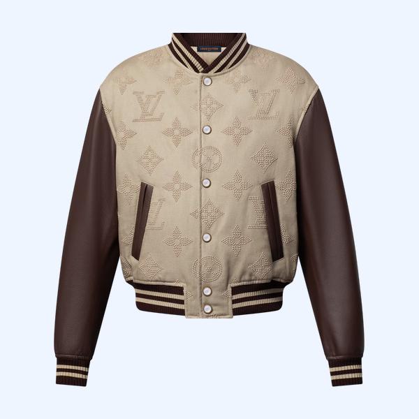 모노그램 엠브로이더드 바시티 블루종