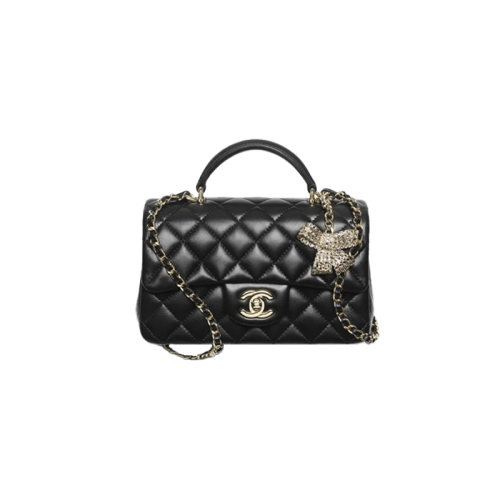 핸들 장식의 미니 클래식 백