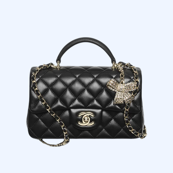 핸들 장식의 미니 클래식 백