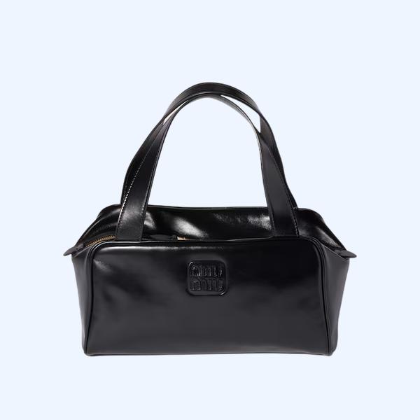 가죽 탑 핸들 백