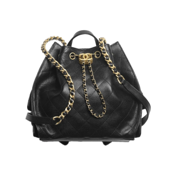 CHANEL 25 미디엄 백팩 블랙