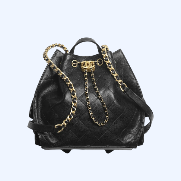 CHANEL 25 미디엄 백팩 블랙