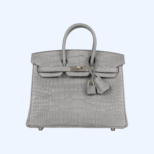 에르메스 버킨 30 르투르네 크로커다일 그레이 팔라듐 하드웨어