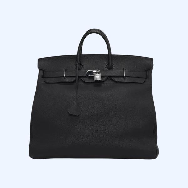 에르메스 HAC 버킨 50 백 바이 컬러 블루 뉘이트 & 블랙 토고 가죽, 팔라듐 하드웨어