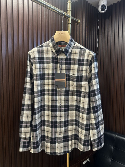 제냐 체크 케비닛 셔츠