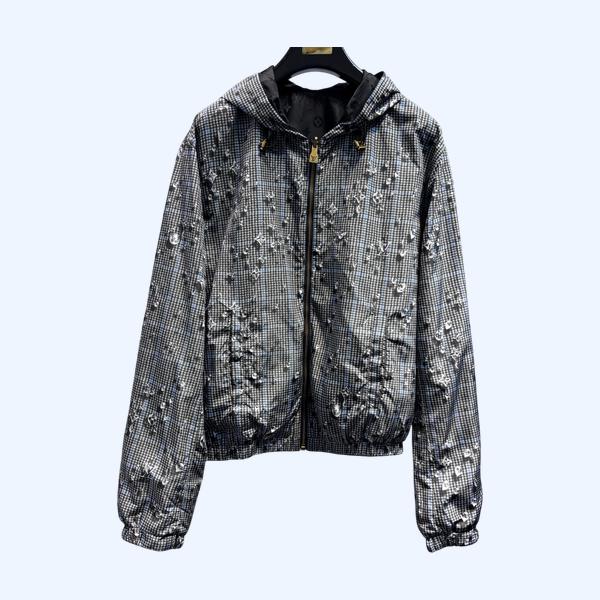 LV 양면 지퍼 드로우스트링 방풍 재킷