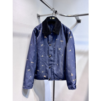 LV 코듀로이 라펠 애니멀 프리트 재킷