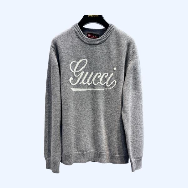 구찌 로고 모자이크 크루넥 스웨터