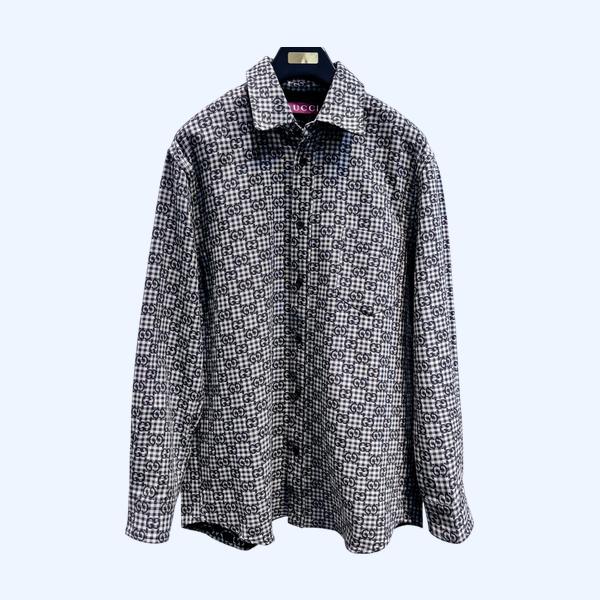 구찌 로고 풀 프린트 싱글 롱슬레이브 셔츠