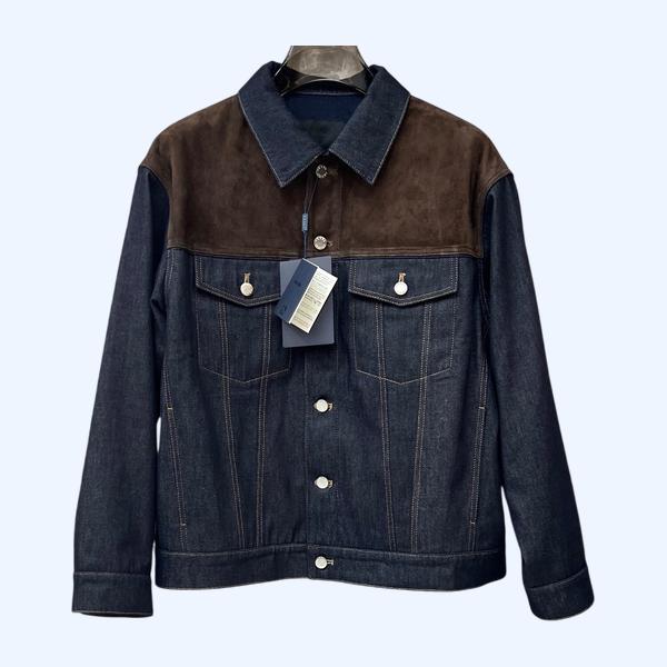 타닌과 스웨이드 가죽 블루종