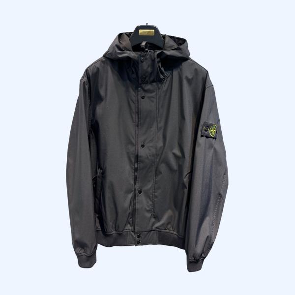 스톤아일랜드 싱글브레스트 후드 재킷