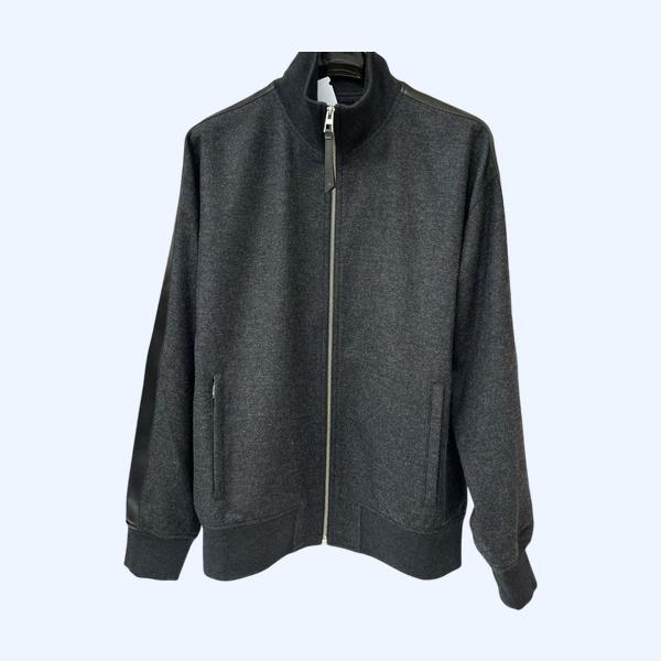 로에베 울캐시미어 패치워크 가죽지퍼 재킷