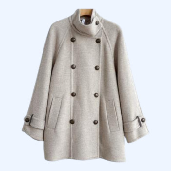 BC 스탠드업 칼라 더블브레스트 코트