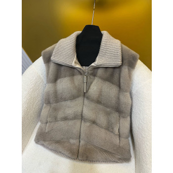 BC니트 캐시미어 스플라이스 모피 재킷