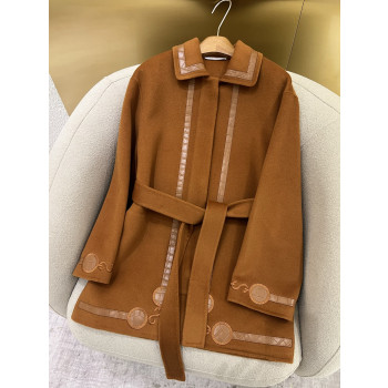 에르메스 자수 캐시미어 울 코트