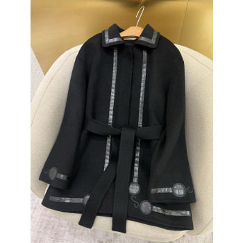 에르메스 자수 캐시미어 울 코트