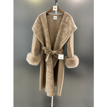 에르메스 클래식 프린트 울코트