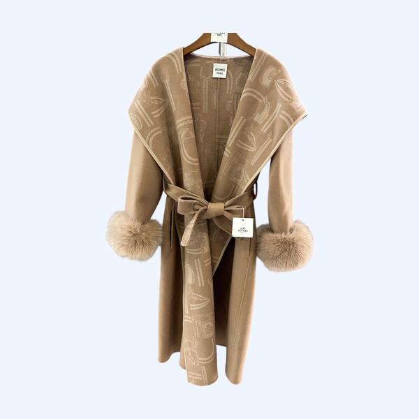 에르메스 클래식 프린트 울코트