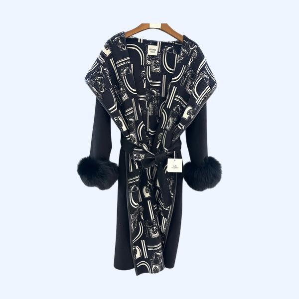 에르메스 클래식 프린트 울코트