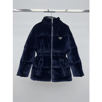 프라다 벨벳웨이스트 다운 재킷