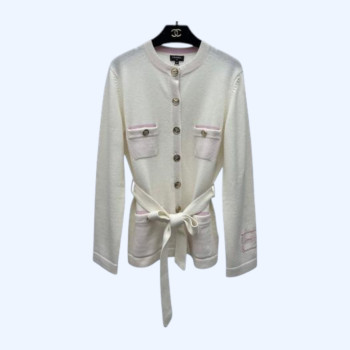 샤넬 벨트 케시미어 니트 가디건