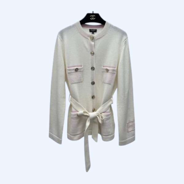 샤넬 벨트 케시미어 니트 가디건