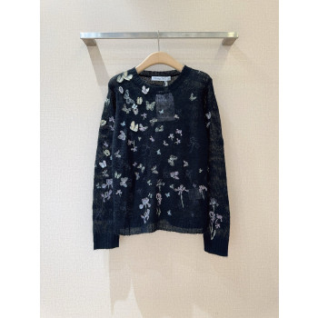 디올 나비 자수 스웨터