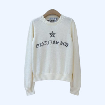 디올 라운드 넥 리브니트