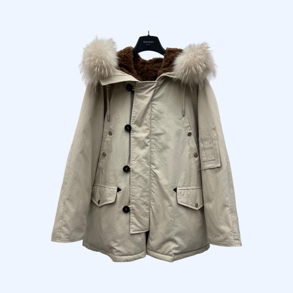 LP 라쿤 퍼 칼라 파커 다운재킷